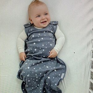 Woolino Gray Star Print Baby Sleep Sack